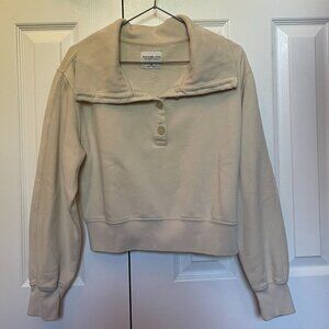 Abercrombie Soft A&F Collection 1/4 Button-Down Collar Sweater – Mustard – XS